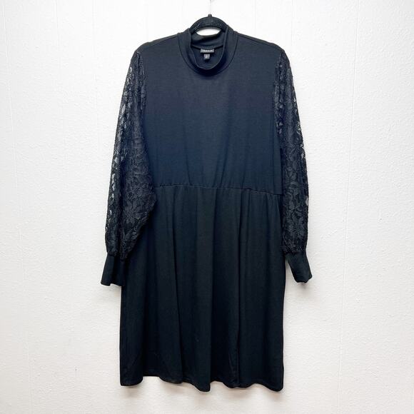Torrid Womens Dress 3X Midi Stretch Lace Puff Sleeves Pullover Soft Party Event - Picture 1 of 14